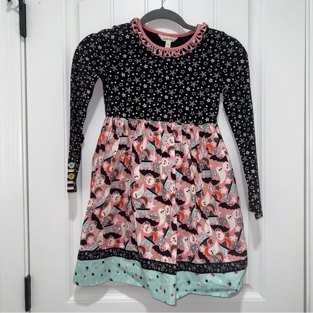 NWT Matilda Jane Heart To Heart Halloween Fun Mixed Print Dress Size 10 - Picture 2 of 7